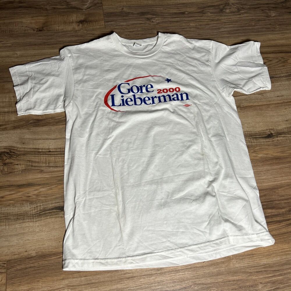 Gore Lieberman 2000 Vintage Men's T-Shirt XL Made In USA Presidential Campaign